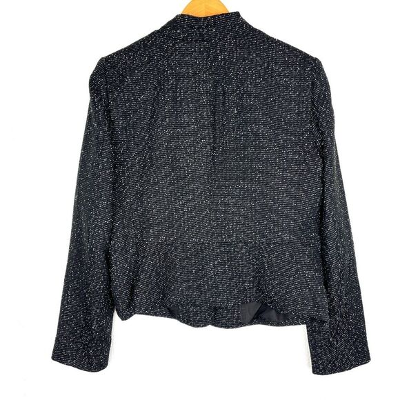 LOFT Black Tweed Collarless Office Career Blazer size 14 - Picture 2 of 4